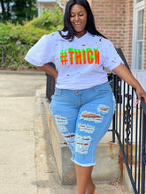 Dehnbare zerrissene Jeans-Shorts